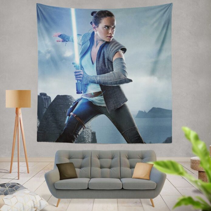 Star Wars The Last Jedi Movie Daisy Ridley Jedi Rey Star Wars Wall Hanging Tapestry