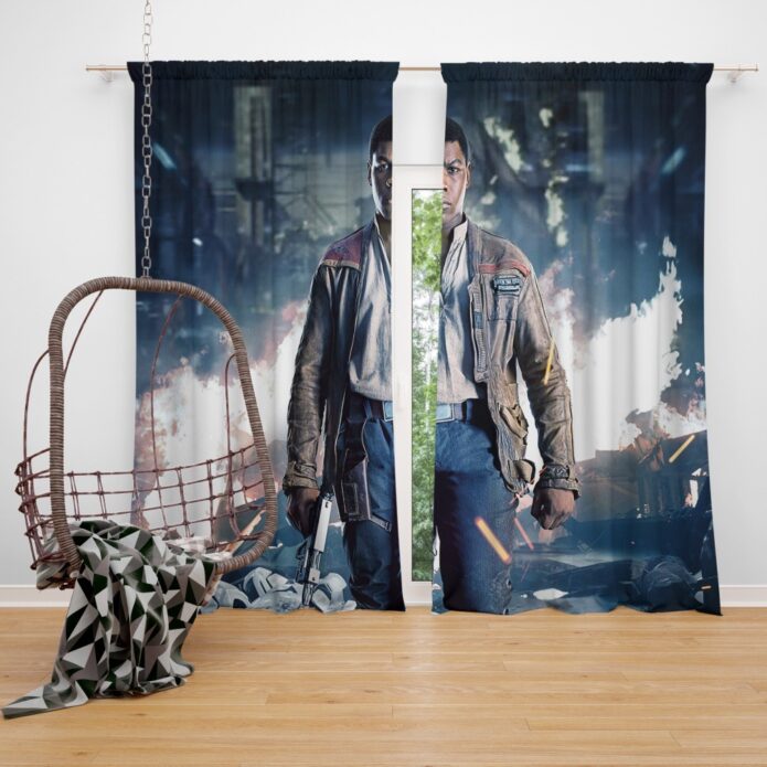 Star Wars The Last Jedi Movie Finn John Boyega Window Curtain