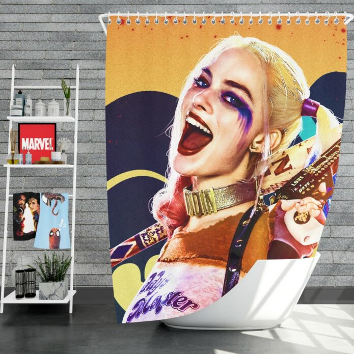 Suicide Squad Movie Harley Quinn Margot Robbie Shower Curtain