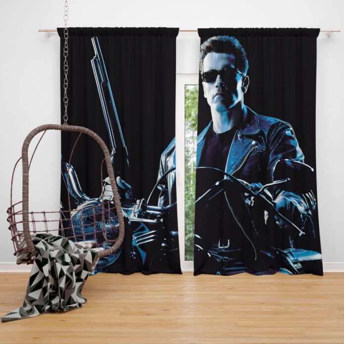 Terminator 2 Judgment Day Movie Arnold Schwarzenegger Window Curtain