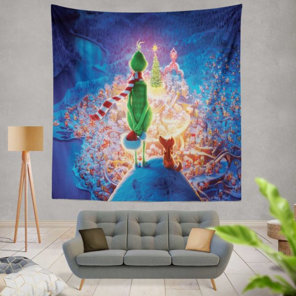 The Grinch Movie Christmas Wall Hanging Tapestry