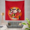 The Incredibles Movie Bob Parr Dash Parr Disney Elastigirl Helen Parr Wall Hanging Tapestry