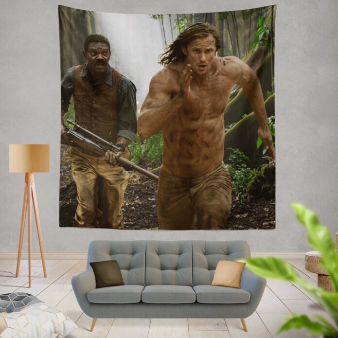 The Legend of Tarzan Movie Alexander Skarsgård Samuel L Jackson Wall Hanging Tapestry