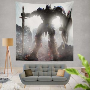 Transformers The Last Knight Movie Optimus Prime Robot Shield Sword Wall Hanging Tapestry