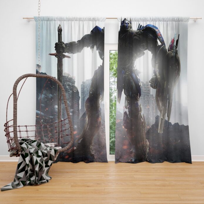 Transformers The Last Knight Movie Optimus Prime Robot Shield Sword Window Curtain