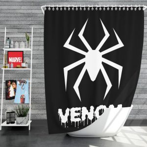 Venom Movie Black Shapes Symbol Venom Shower Curtain