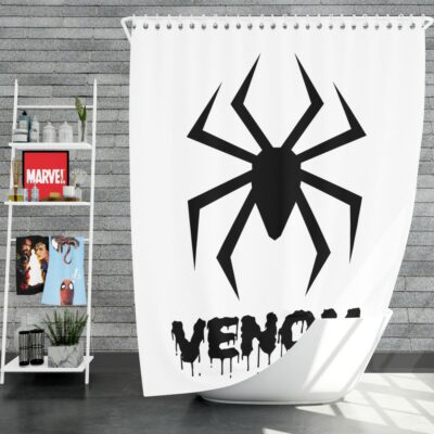 Venom Movie Black Symbol Shower Curtain