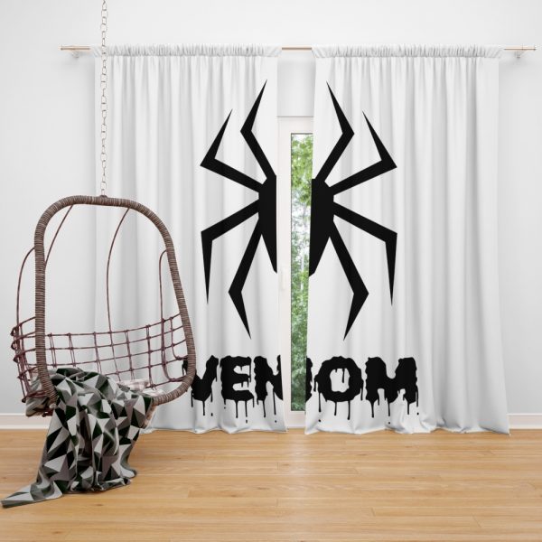 Venom Movie Black Symbol Window Curtain