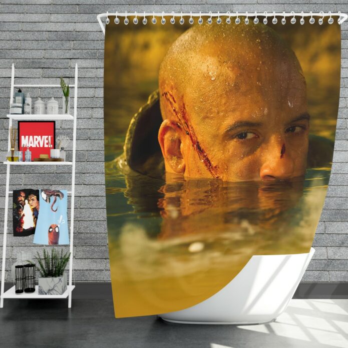 Vin Diesel in Riddick Movie Shower Curtain