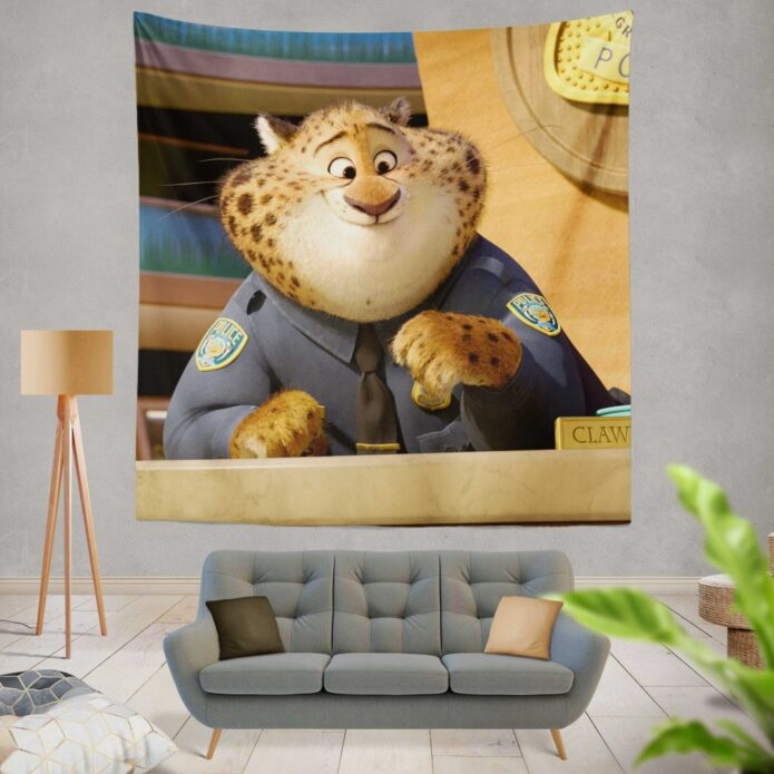 Zootopia Movie Benjamin Clawhauser Wall Hanging Tapestry