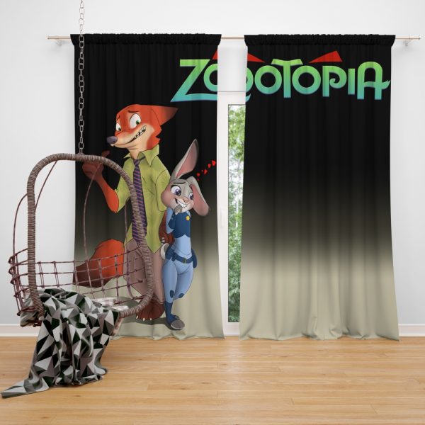Zootopia Movie Judy Hopps Nick Wilde Window Curtain
