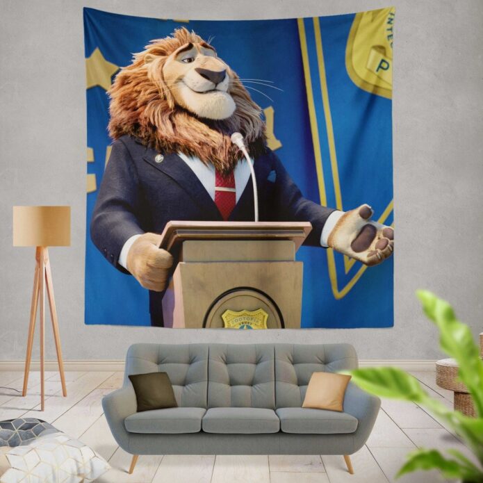 Zootopia Movie Mayor Lionheart Wall Hanging Tapestry