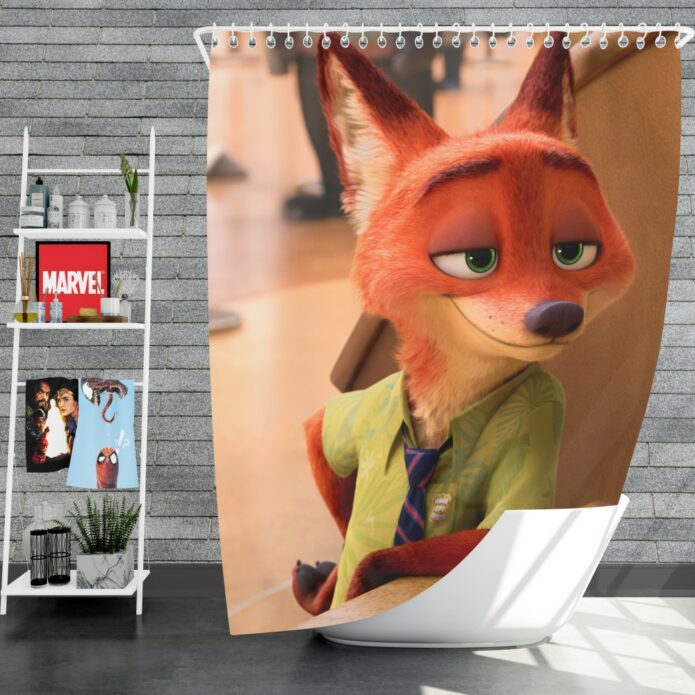 Zootopia Movie Nick Wilde Shower Curtain