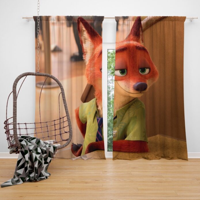 Zootopia Movie Nick Wilde Window Curtain