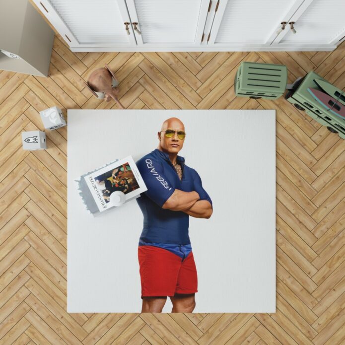 Baywatch Movie Actor Baywatch Dwayne Johnson Man Muscle Bedroom Living Room Floor Carpet Rug 1