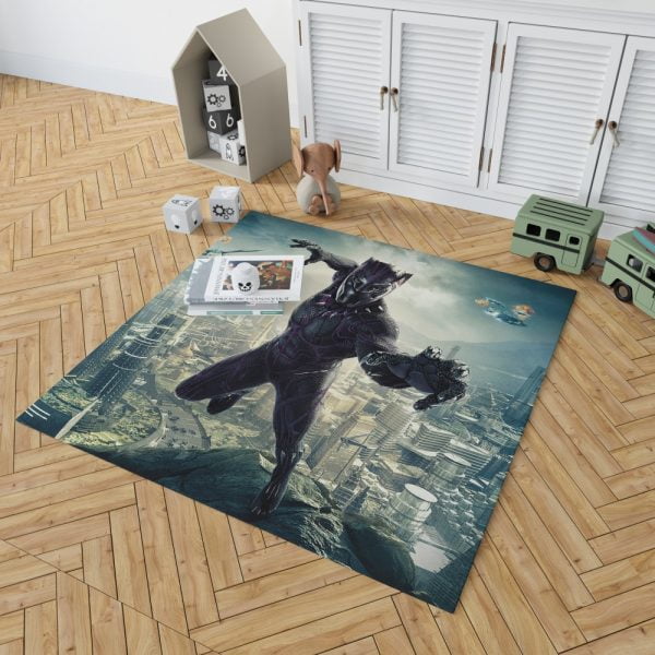 Black Panther Kids Teen Bedroom Living Room Floor Carpet Rug 2