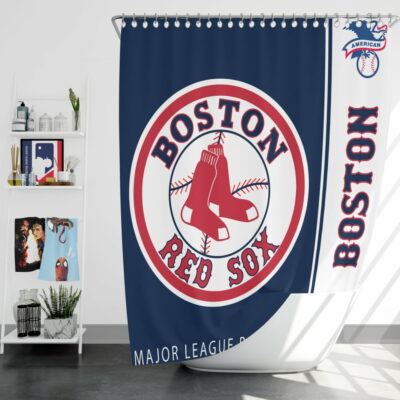 Boston Red Sox Mlb Baseball American League Bath Shower Curtain