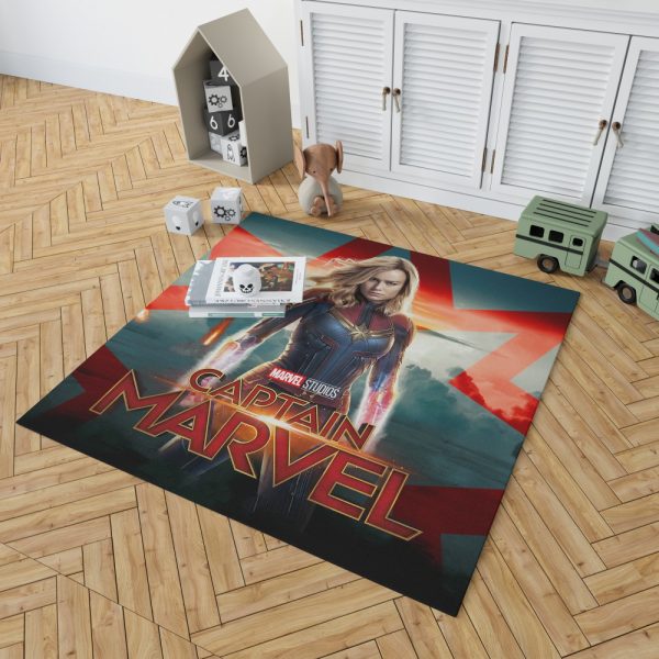 Captain Marvel Movie Brie Larson Marvel Cinematic Universe Bedroom Living Room Floor Carpet Rug 2