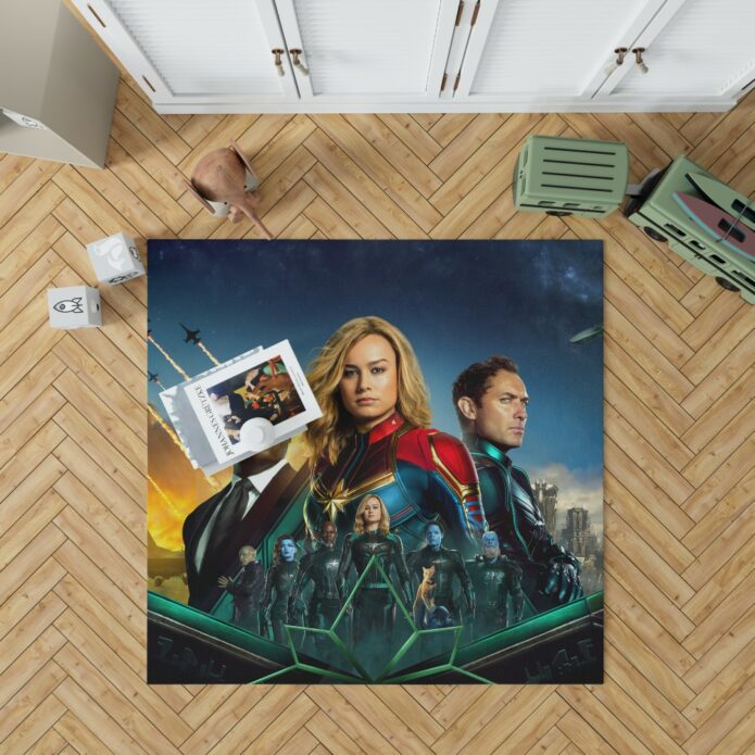 Captain Marvel Movie Carol Danvers Nick Fury Yon-Rogg Marvel Bedroom Living Room Floor Carpet Rug