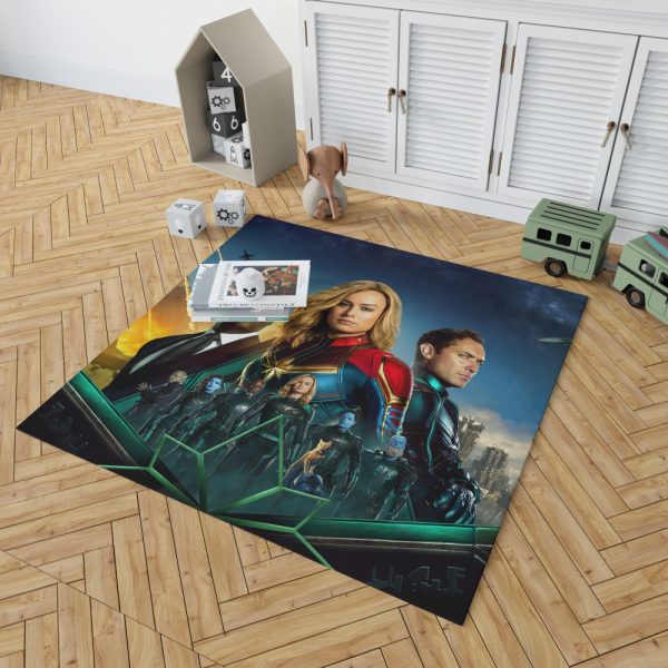 Captain Marvel Movie Carol Danvers Nick Fury Yon‑Rogg Marvel Bedroom Living Room Floor Carpet Rug 2