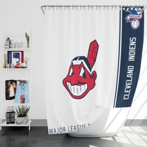 Cleveland Indians MLB Baseball American League Bath Shower Curtain