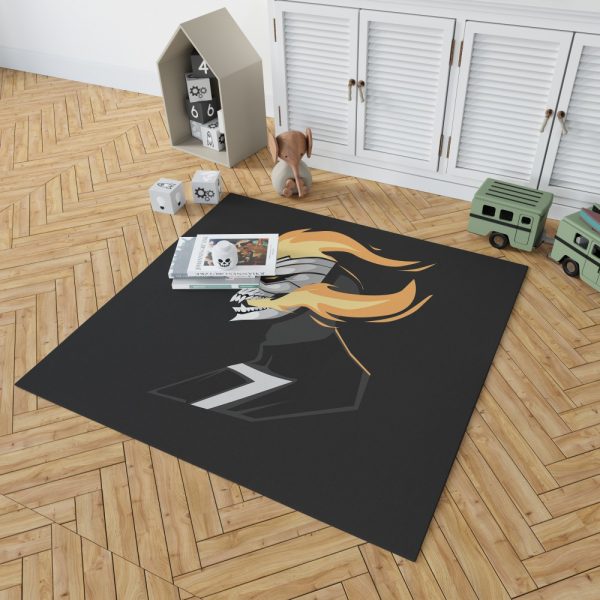 Ghost Rider Movie Fire Minimalist Skull Teeth Bedroom Living Room Floor Carpet Rug 2