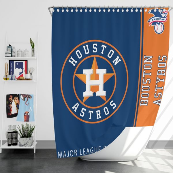 Houston Astros MLB Baseball American League Bath Shower Curtain