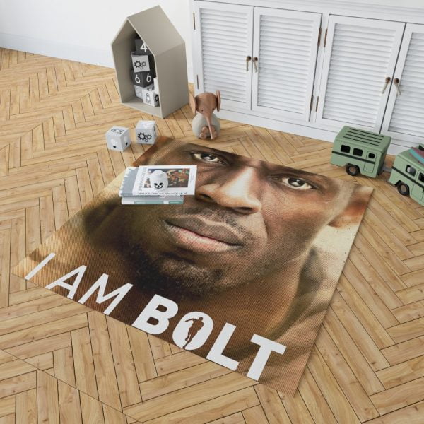 I am Bolt Movie Usain Bolt Bedroom Living Room Floor Carpet Rug 2