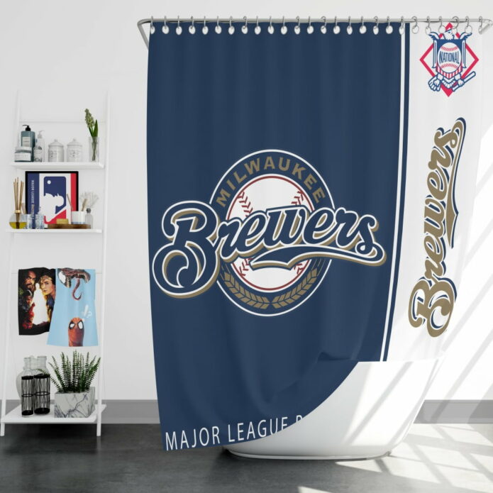 Milwaukee Brewers MLB Baseball National League Bath Shower Curtain