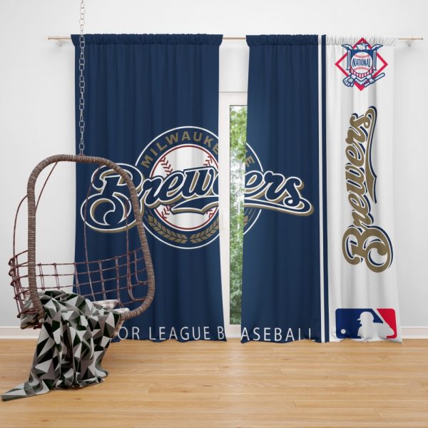 Milwaukee Brewers MLB Baseball National League Window Curtain