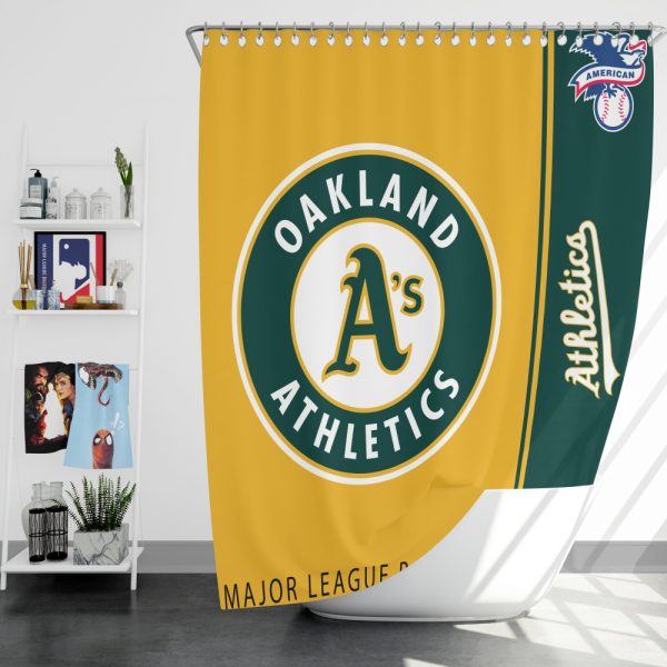 Oakland Athletics MLB Baseball American League Bath Shower Curtain