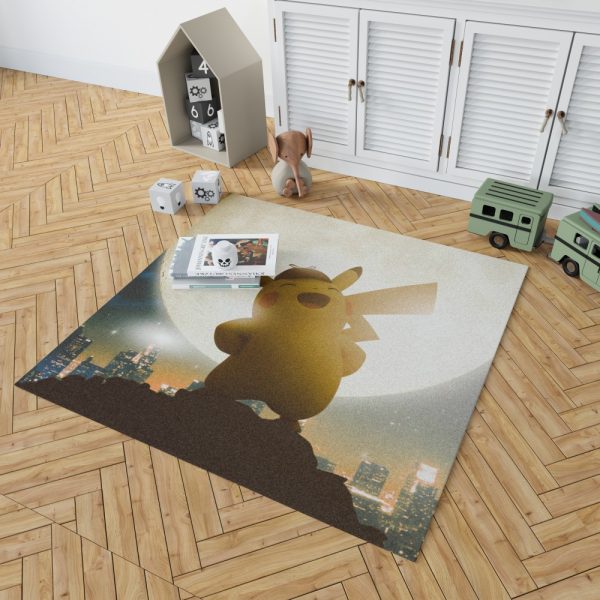 Pokémon Detective Pikachu Movie Pikachu Bedroom Living Room Floor Carpet Rug 2