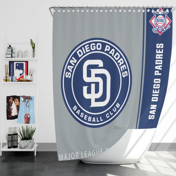 San Diego Padres MLB Baseball National League Bath Shower Curtain