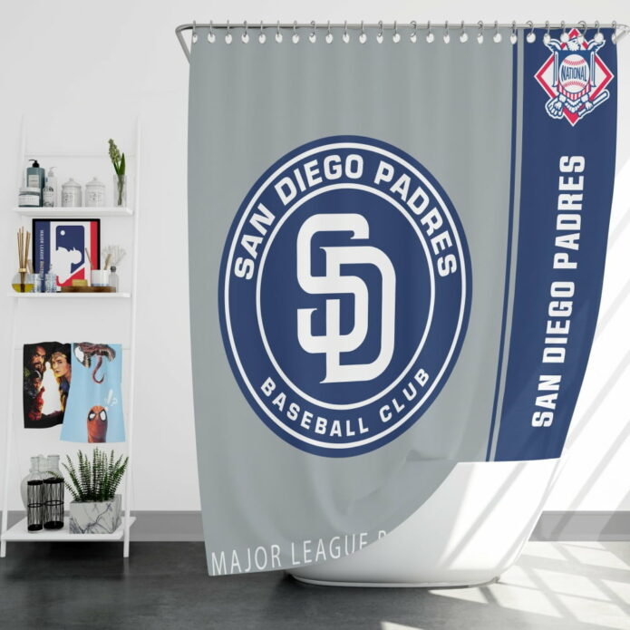 San Diego Padres MLB Baseball National League Bath Shower Curtain