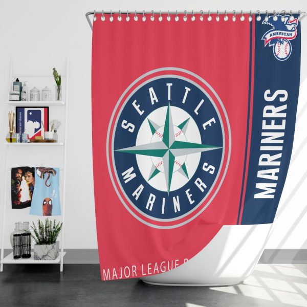 Seattle Mariners MLB Baseball American League Bath Shower Curtain