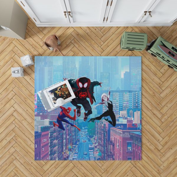 Spider-Man Into The Spider-Verse Movie Miles Morales Spider-Gwen Bedroom Living Room Floor Carpet Rug 1