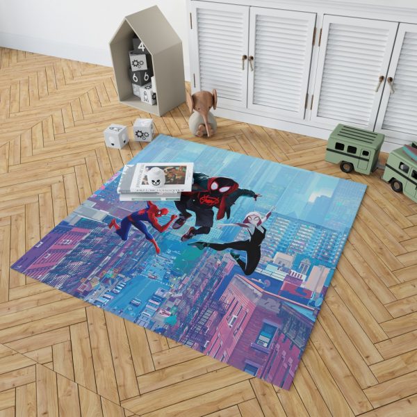 Spider-Man Into The Spider-Verse Movie Miles Morales Spider-Gwen Bedroom Living Room Floor Carpet Rug 2
