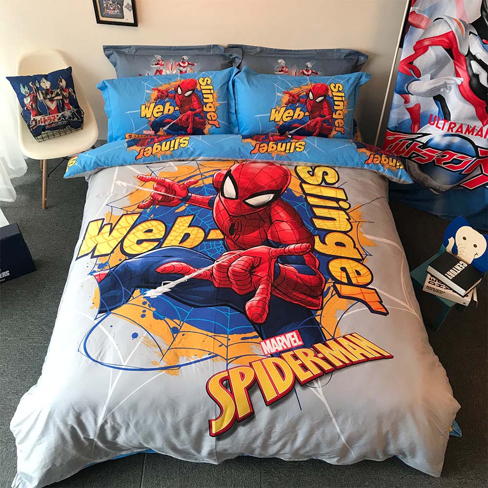 Spiderman Captain America Kids Bedding Duvet Set Twin Queen King 100% Cotton 3D