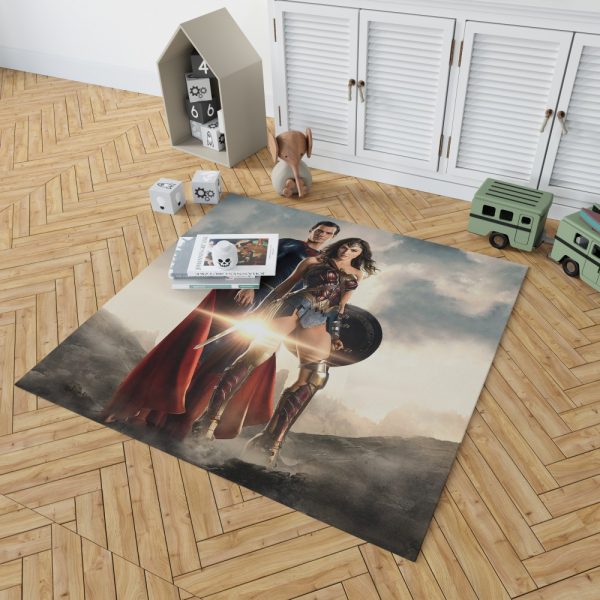 Superman And Wonder Woman Bedroom Living Room Floor Carpet Rug 2