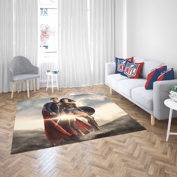 Superman And Wonder Woman Bedroom Living Room Floor Carpet Rug 3