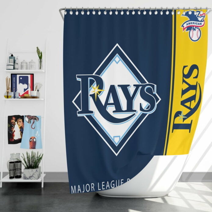 Tampa Bay Rays MLB Baseball American League Bath Shower Curtain