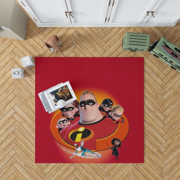 The Incredibles Movie Bob Parr Dash Parr Disney Elastigirl Helen Parr Bedroom Living Room Floor Carpet Rug 1