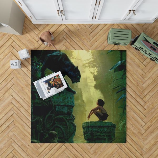 The Jungle Book 2016 Movie Bagheera Mowgli Bedroom Living Room Floor Carpet Rug 1