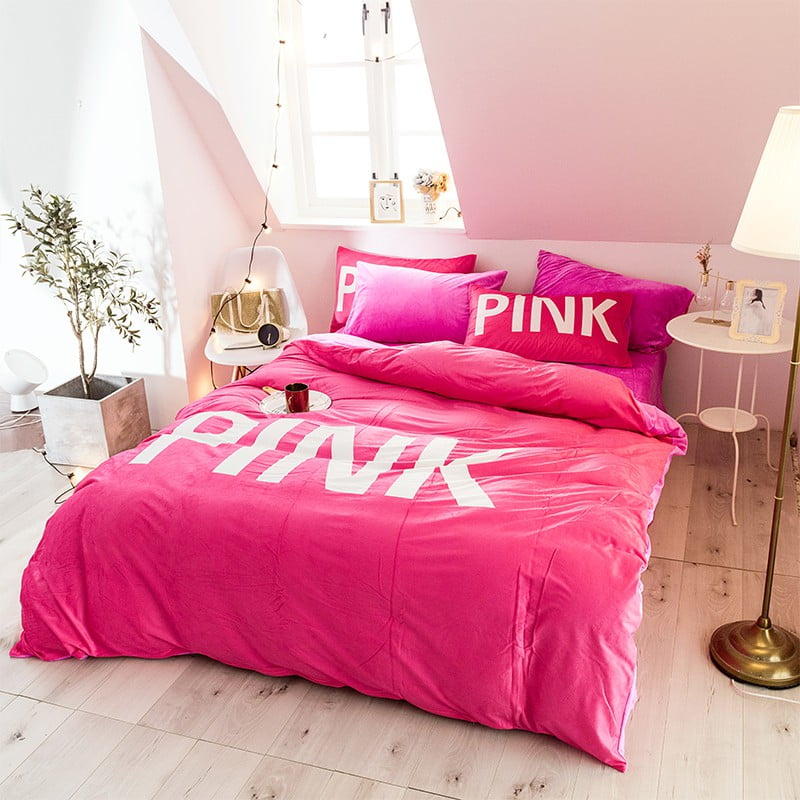 Cute Bed Set Queen Size Victoria Secret Pink