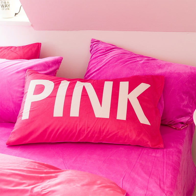 Cute Bed Set Queen Size Victoria Secret Pink