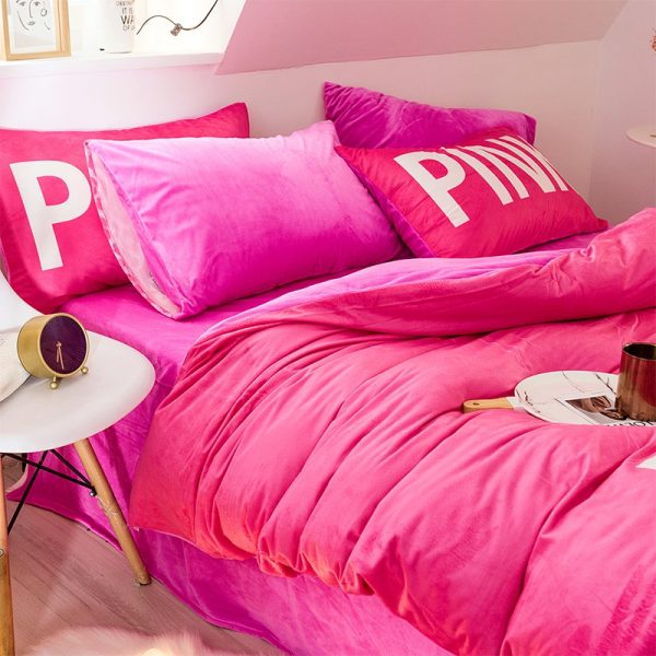 Cute Bed Set Queen Size Victorias Secret Pink 5
