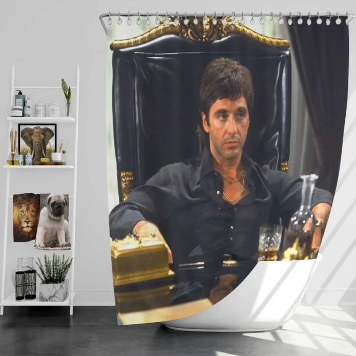 Al Pacino as Scarface Movie Bath Shower Curtain