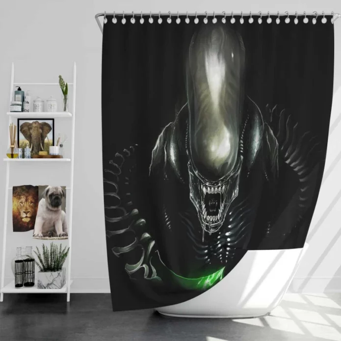 Alien Movie Xenomorph Bath Shower Curtain