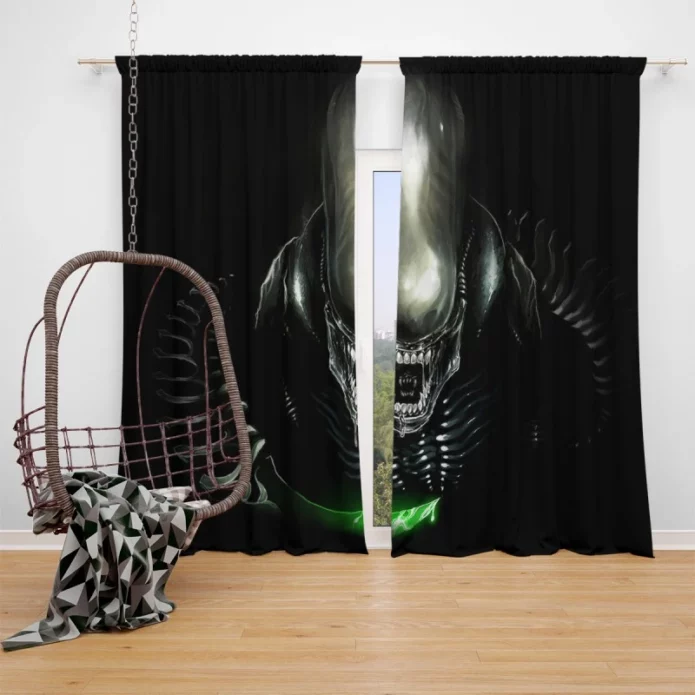 Alien Movie Xenomorph Window Curtain