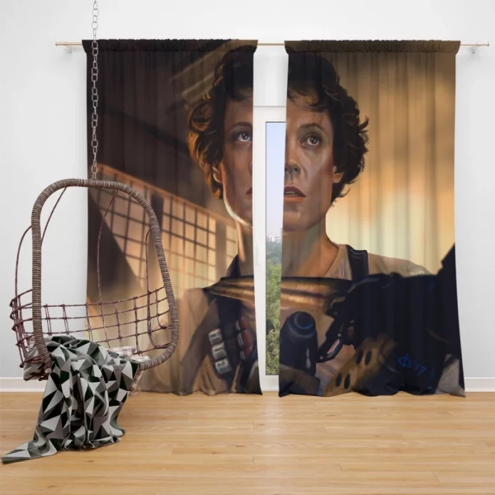 Aliens Movie Cas Ellen Ripley Sigourney Weaver Window Curtain